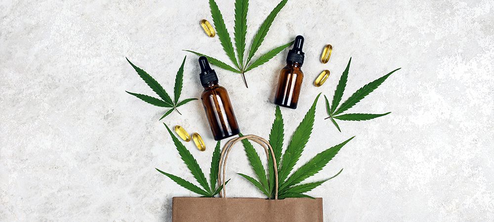 Cannabis Products near a paper bag