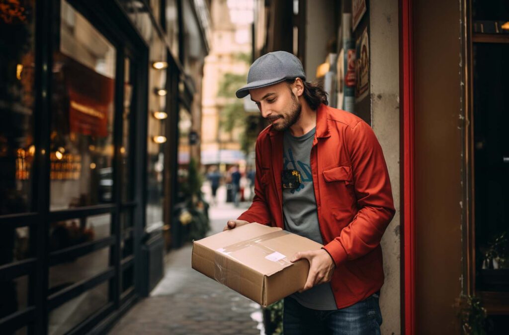 Weed Delivery Courier with a package Canada