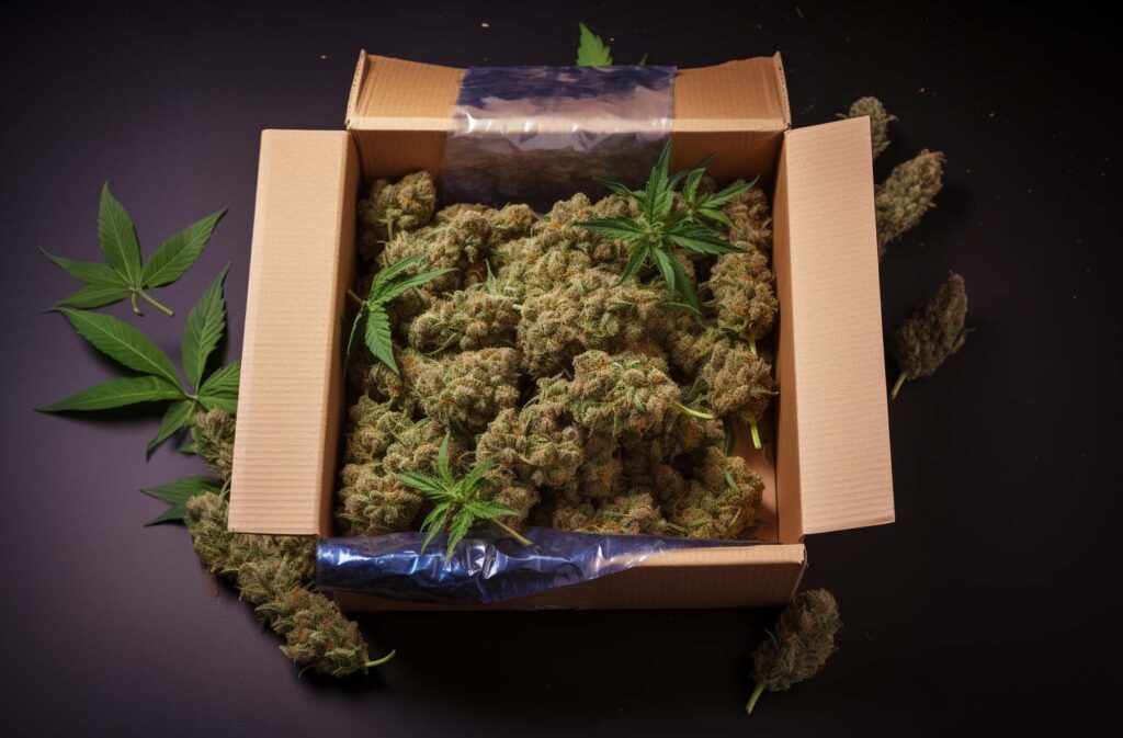 Shipping box with weed mail-order