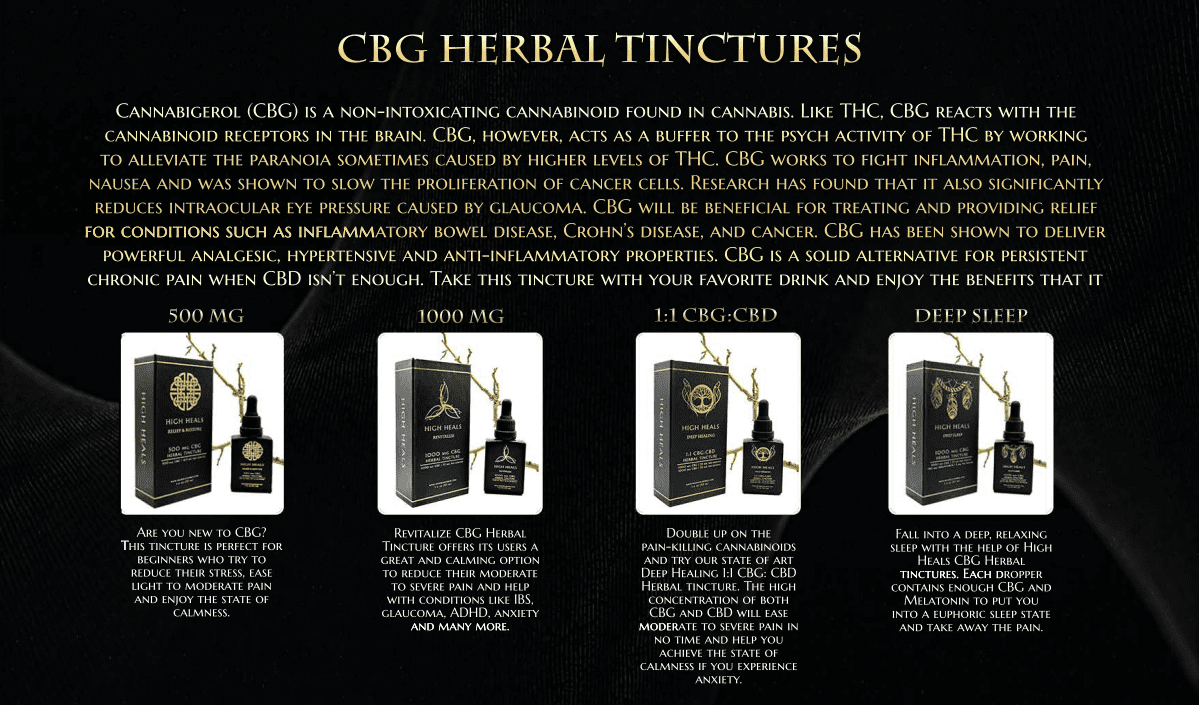 High Heals CBG Tinctures